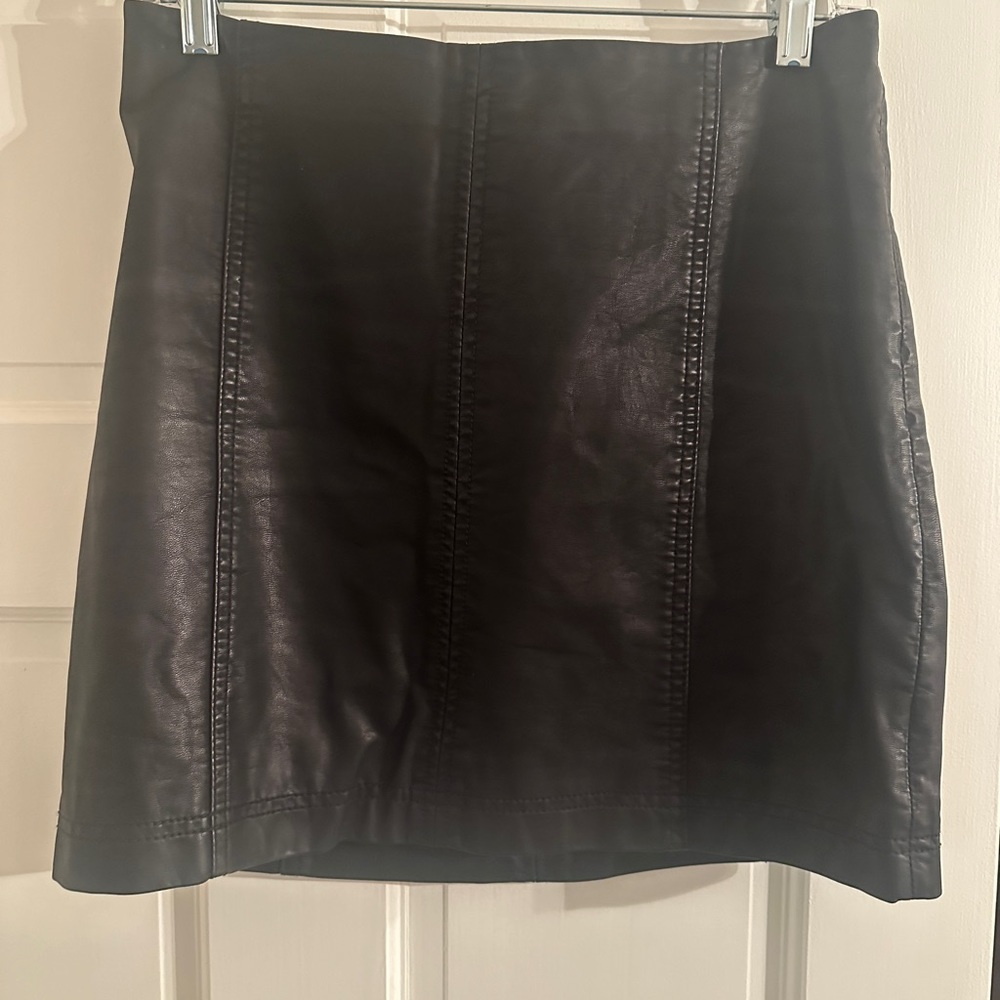 Leather Skirt Free People Black